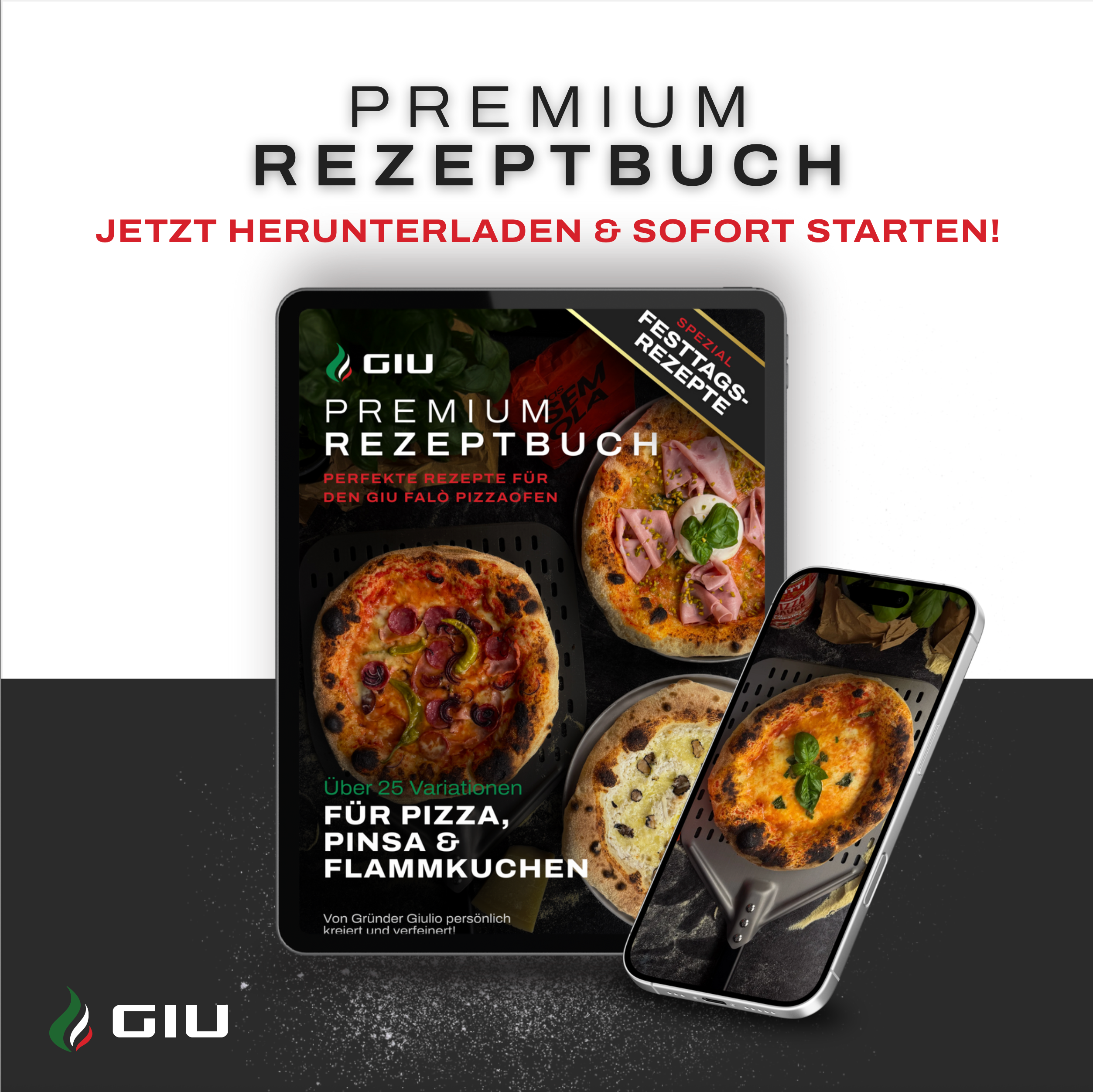 Premium Rezeptbuch - Perfekte Rezepte für den Falò Pizzaofen