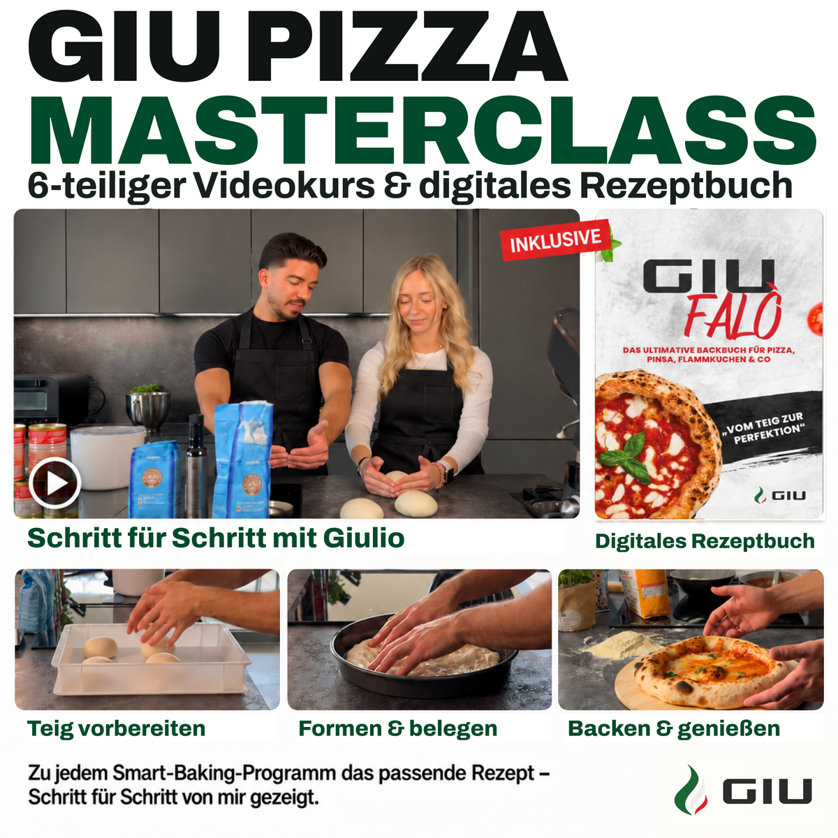 GIU Elektrischer Pizzaofen Falò - für neapolitanische Pizza, Pinsa und Flammkuchen